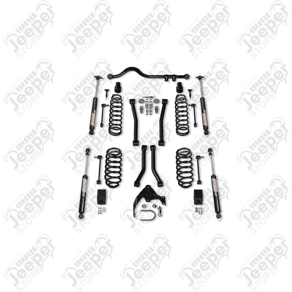 JK 4dr: 3” Suspension System w/ 4 Sport Control Arms & 9550 VSS Twin-Tube