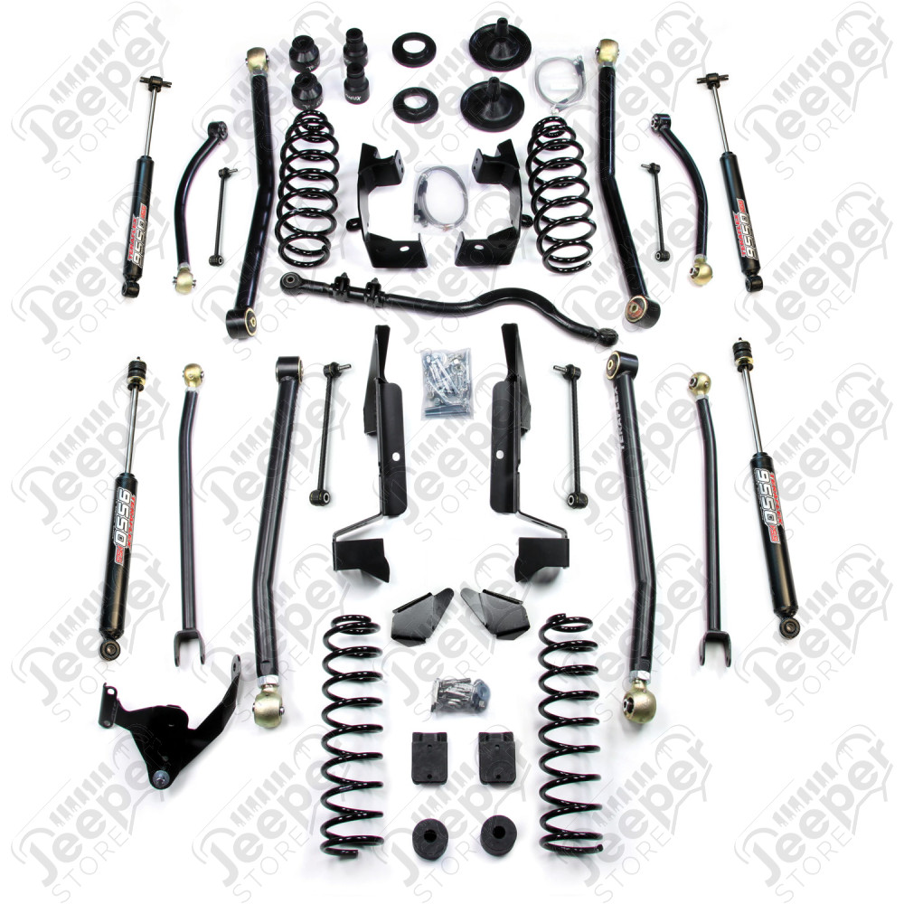 JK 4dr: 4" Elite LCG Long Arm Suspension System & 9550 VSS Twin-Tube