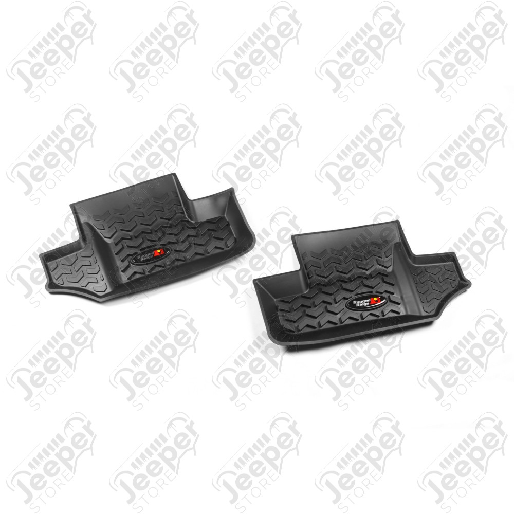 Tapis arrière caoutchouc noir préformé , Jeep Wrangler JK (2 portes)