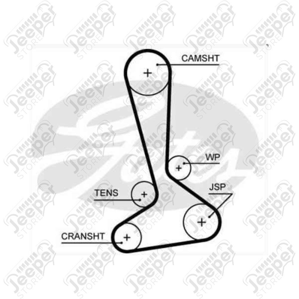 Kit courroie de distribution moteur 2.8L CRD - Jeep Wrangler JK et Cherokee Liberty KK - 68031478AA / 13002433F / K015645XS