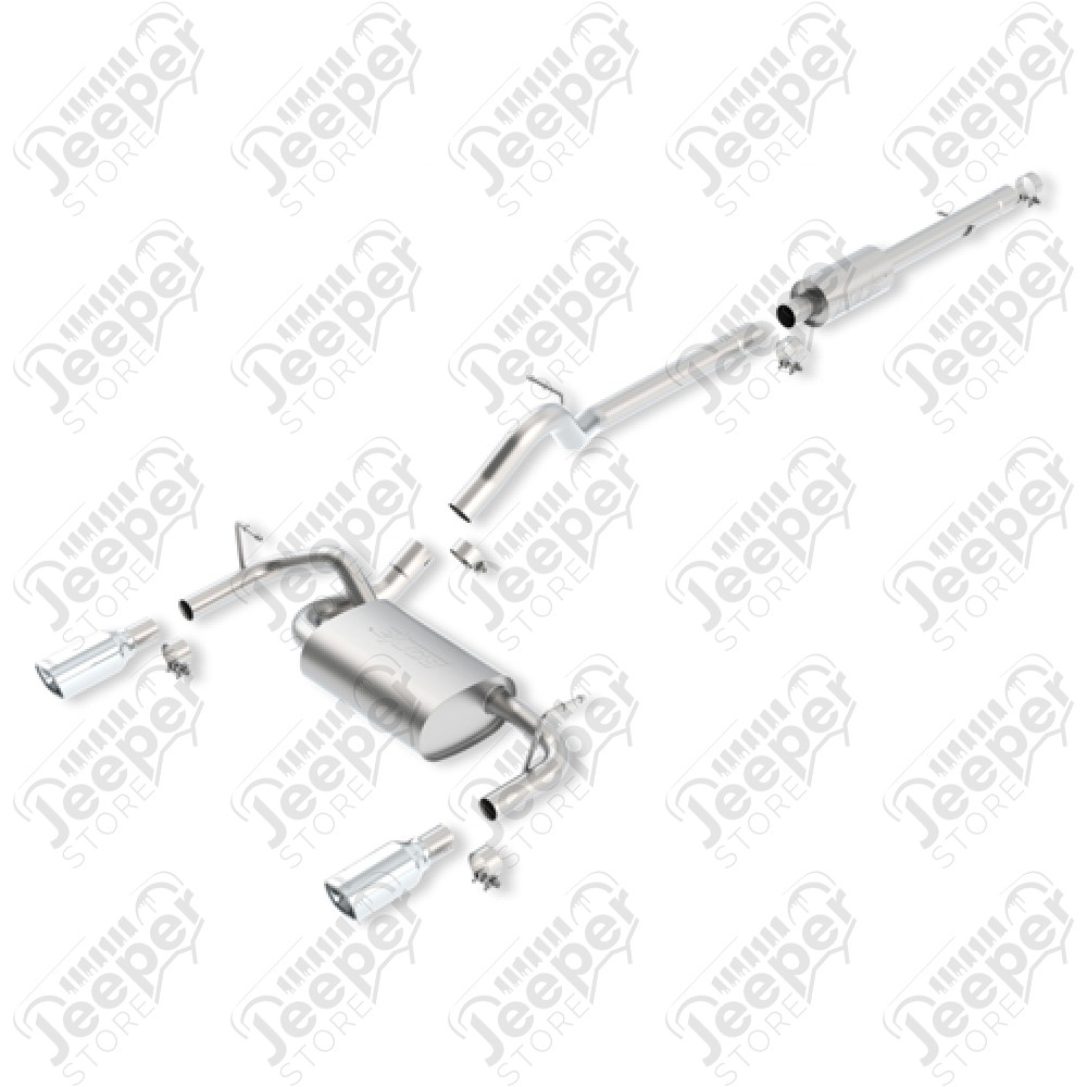 Ligne d'échappement inox BORLA double sortie moteurs 2.8L CRD et 3.6L V6 essence - Jeep Wrangler JK Unlimited - 140459