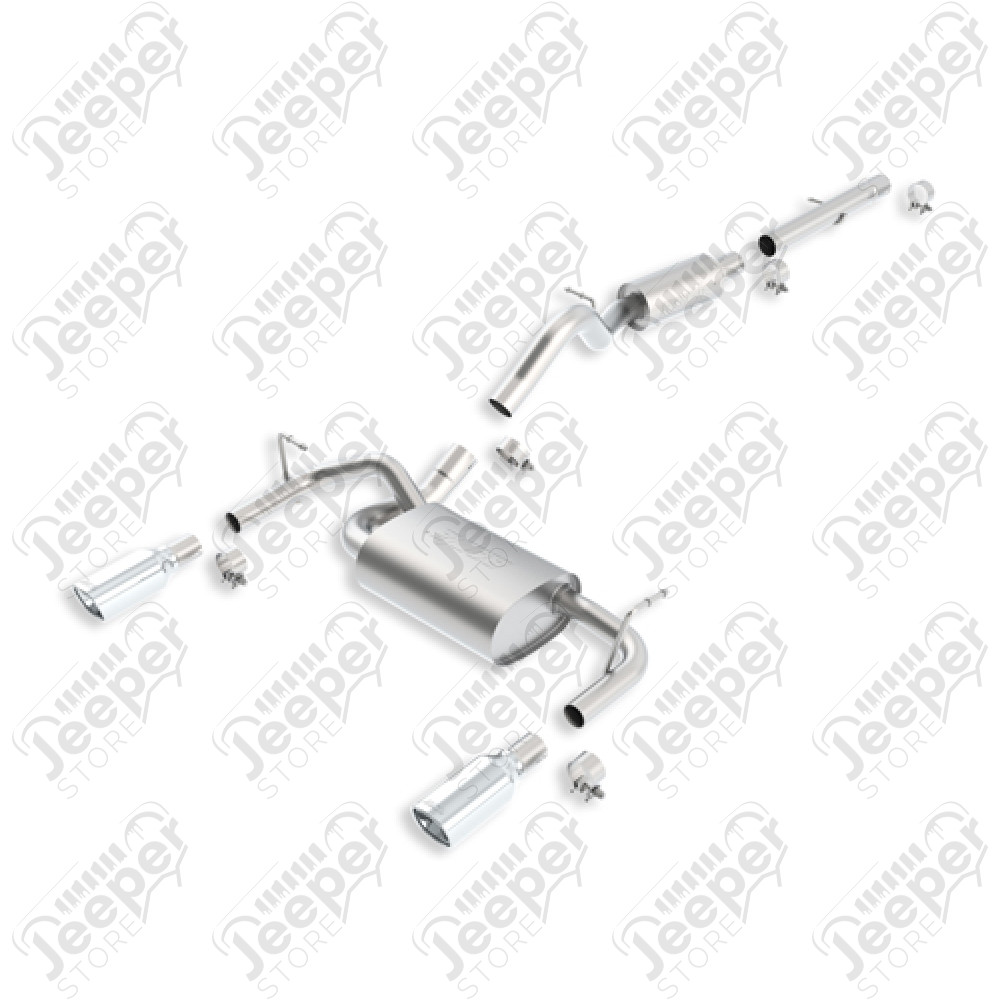 Ligne d'échappement inox BORLA double sortie (sans collecteur) moteurs 2.8L CRD et 3.6L V6 essence - Jeep Wrangler JK - 140460