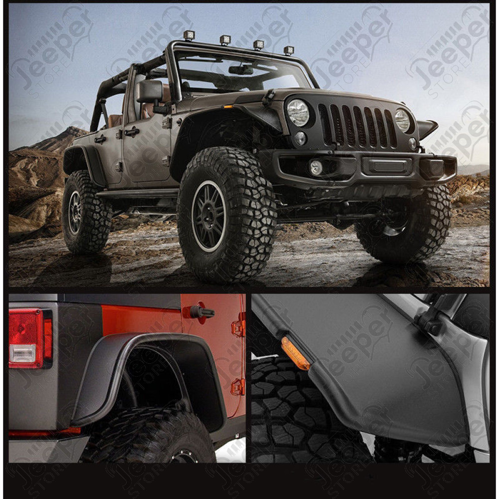 Kit de 4 élargisseurs d'ailes plates en plastique Jeep Wrangler JK