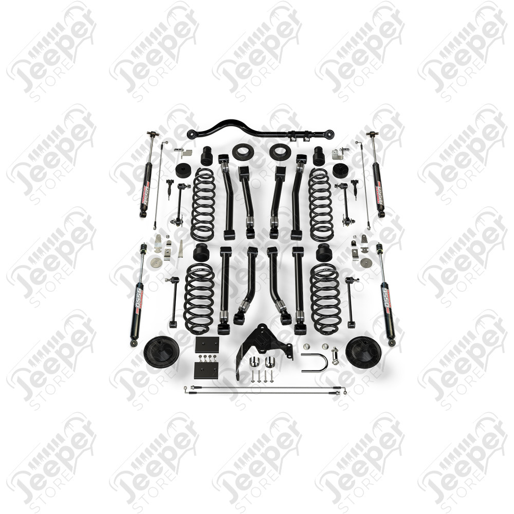 JK 4dr: 4” Suspension System w/ 8 Alpine Short Control Arms & 9550 VSS Twin-Tube