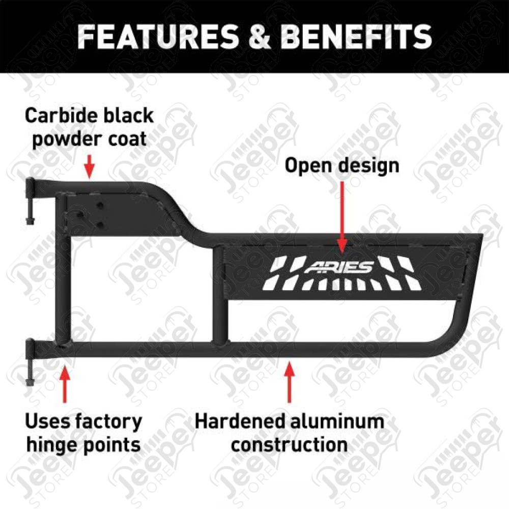 Kit demi portes tubulaire en aluminium pour Jeep Wrangler TJ