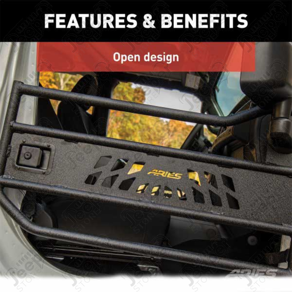 Kit de 2 demi portes tubulaire avant en aluminium pour Jeep Wrangler JL 