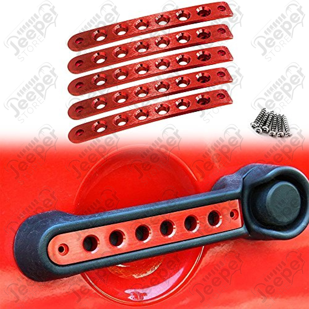Kit enjoliveurs de portes en aluminium (couleur : Rouge) - Jeep Wrangler JK Unlimited (4 portes) - HBX065_R