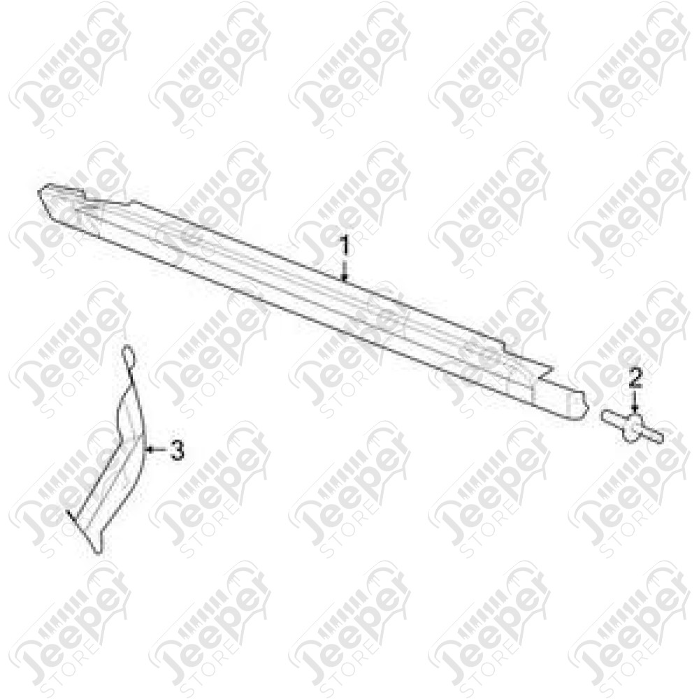 Rivet pour bas de caisse plastique et pare boue Jeep Grand Cherokee WH, WK (n° 2 sur la photo schéma)