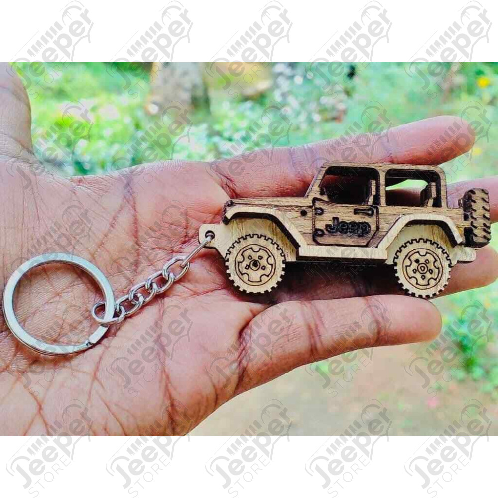 Porte clef en bois Jeep