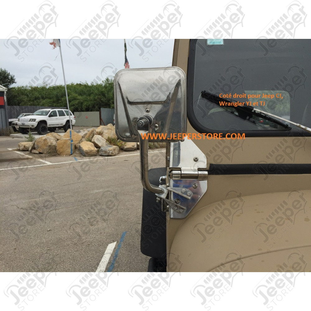 Kit de rétroviseurs acier / inox Jeep CJ, Wrangler YJ , TJ