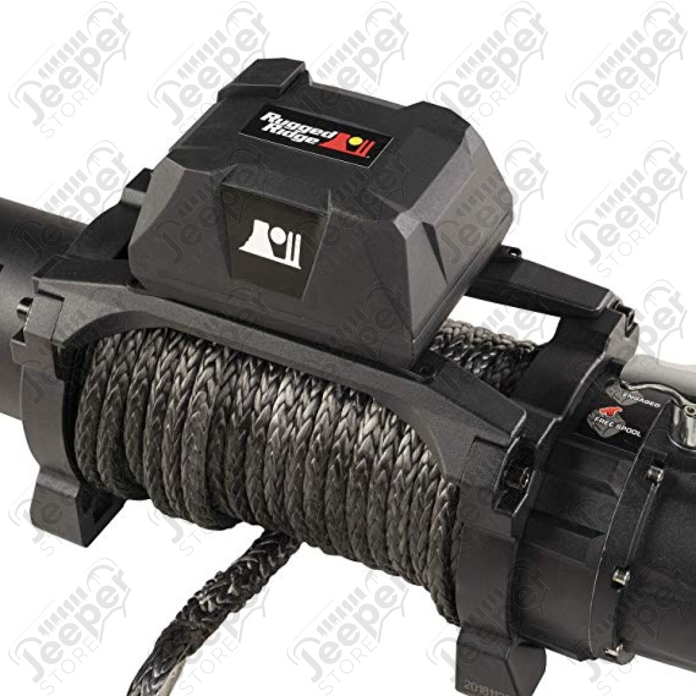 Treuil 12.500lbs (5700kg) Rugged Ridge IP68 avec corde synthétique et commande sans fils (vendu complet) - 1500.06 / 15100.25