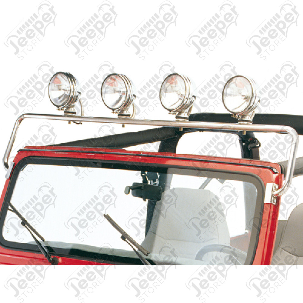 Rampe de lampes portées acier inox pour Jeep CJ ou Wrangler YJ