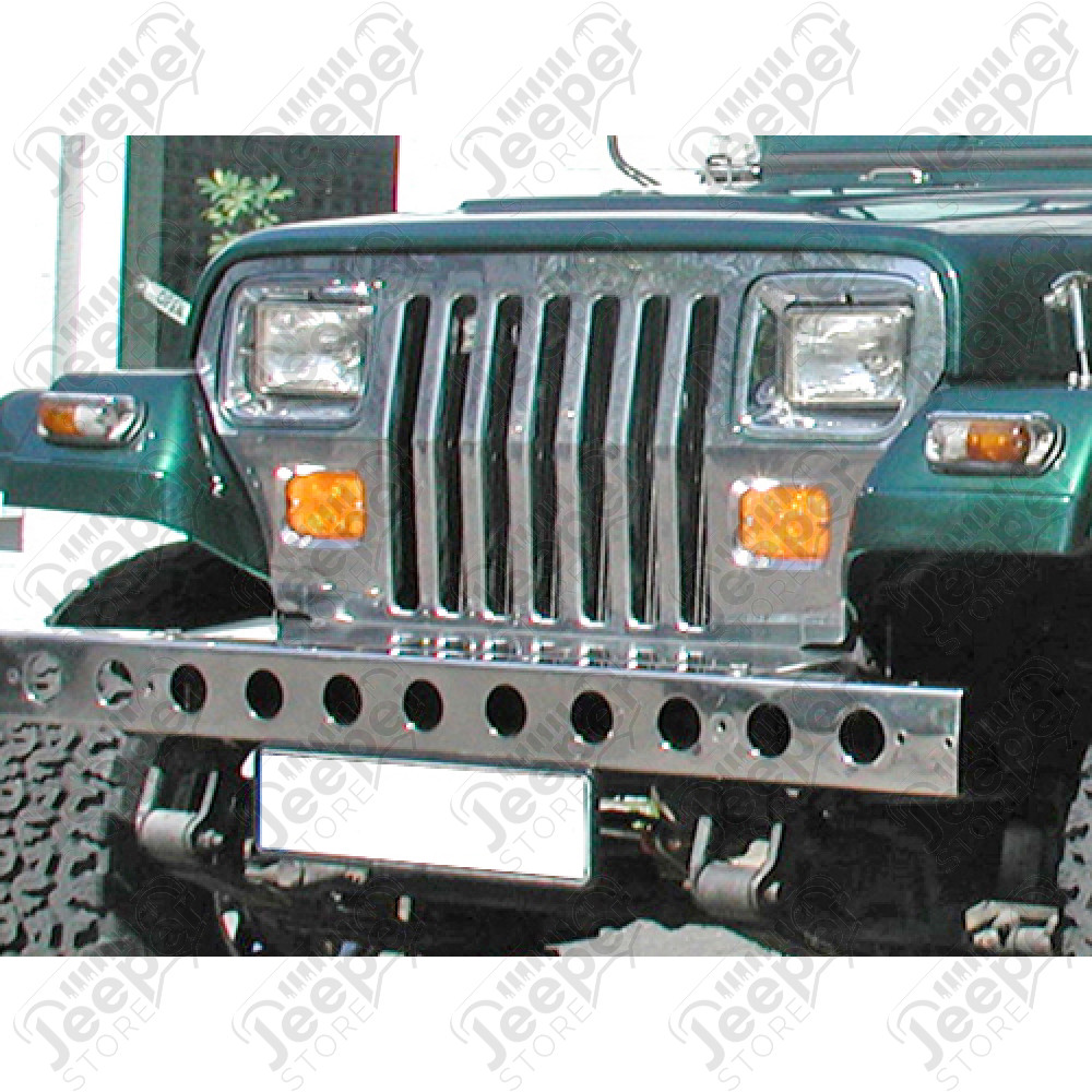 Enjoliveur de calandre en acier inox - Jeep Wrangler YJ - 55026587ST - Vendu sans les enjoliveurs de phare