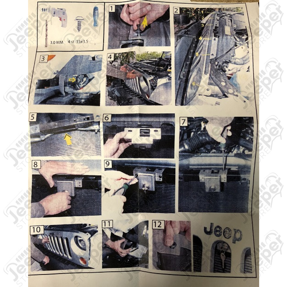 Serrure de capot moteur pour Jeep Wrangler JK