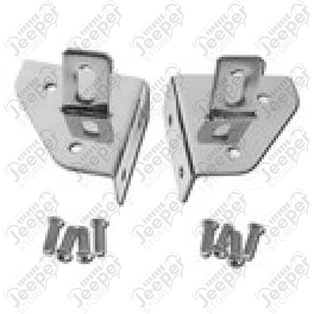 Kit supports de longues portées sur baie de pare brise, couleur acier / inox pour Jeep CJ et Wrangler YJ