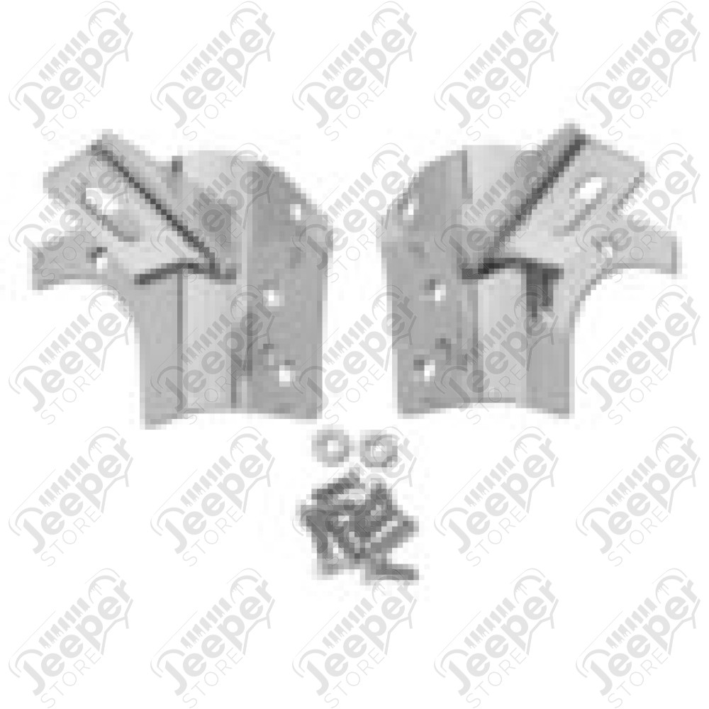 Kit supports de longues portées sur baie de pare brise, couleur acier / inox pour Jeep Wrangler TJ