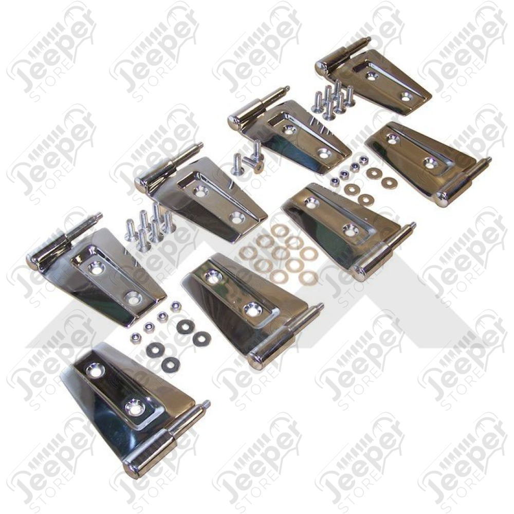 Kit de charnières de porte acier inox - Jeep Wrangler JK Unlimited (4 portes) - RT34079