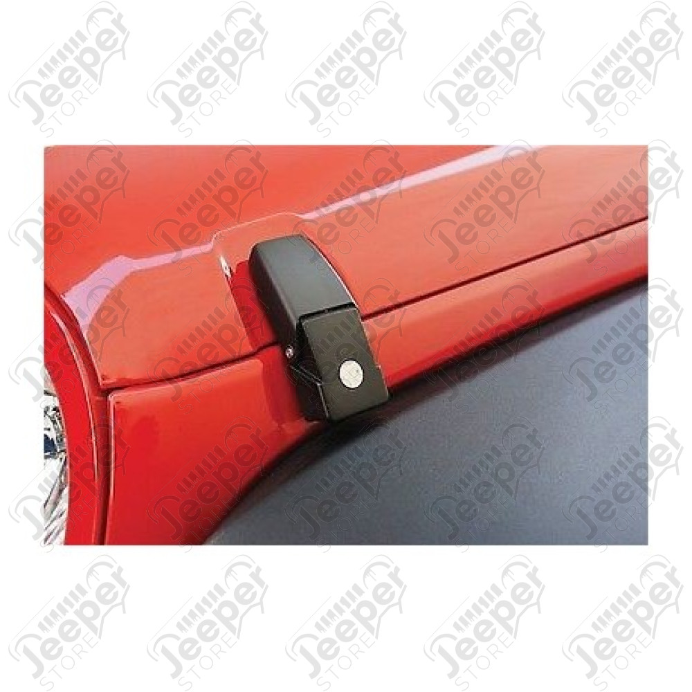 Kit d'attaches capot en acier avec serrure antivol pour Jeep Wrangler JK (la paire gauche et droite)