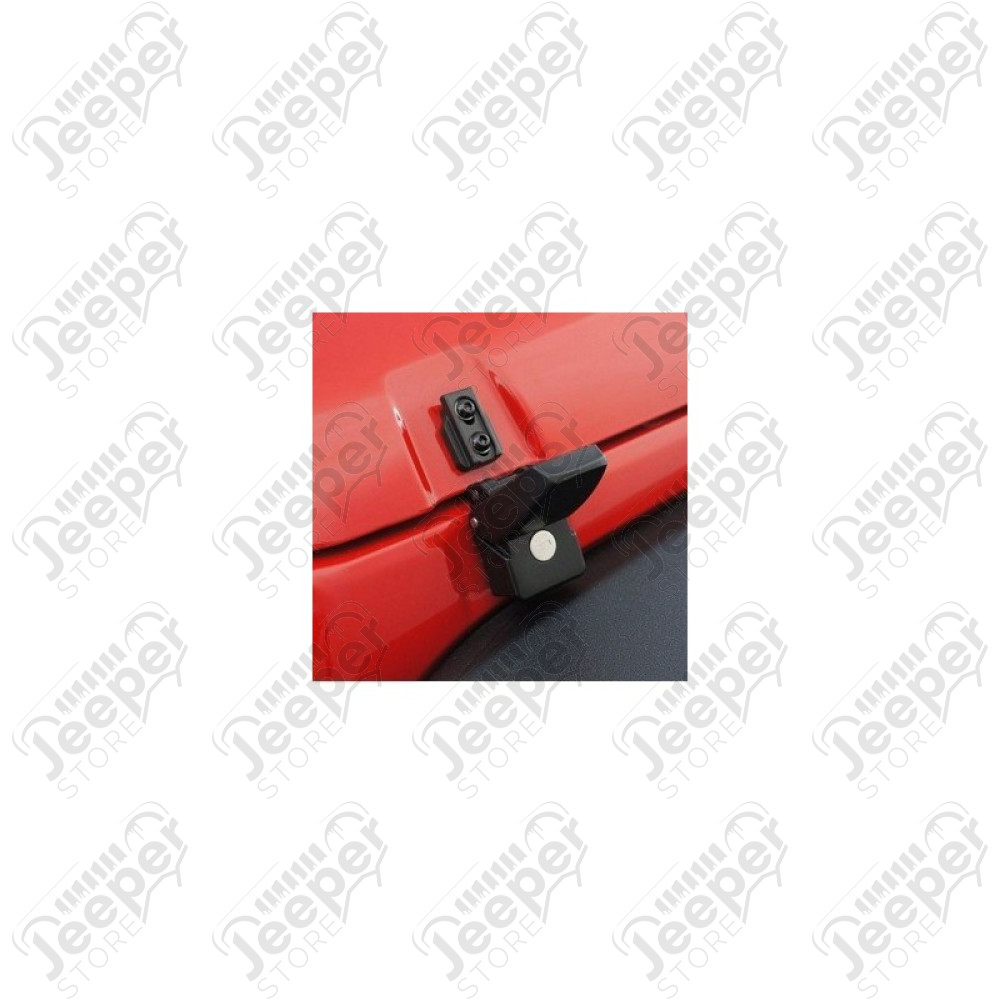 Kit d'attaches capot en acier avec serrure antivol pour Jeep Wrangler JK (la paire gauche et droite)