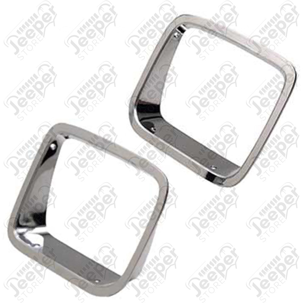 Enjoliveur de phare Europe chromé droit, Wrangler YJ (taille du phare 12x16cm) PLUS DISPONIBLE POUR LE MOMENT !!
