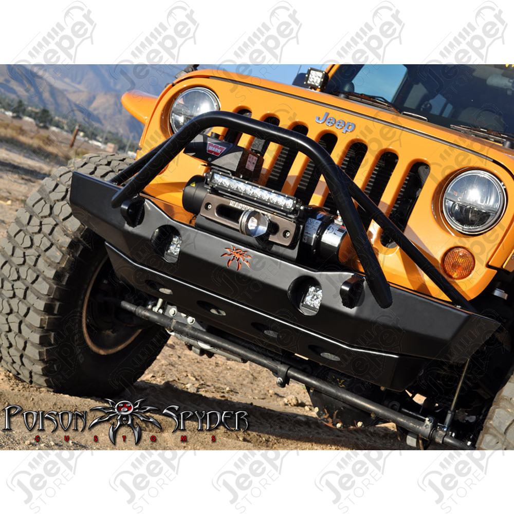Pare chocs avant acier avec porte treuil MID Brawler (Poison Spider) Jeep Wrangler JK 