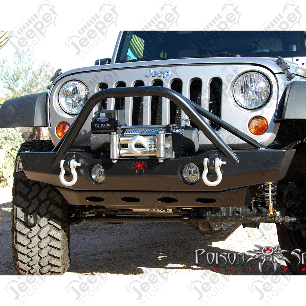 Pare chocs avant acier avec porte treuil MID Brawler (Poison Spider) Jeep Wrangler JK 