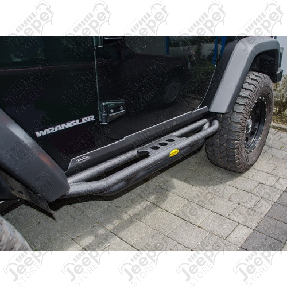 Kit marches pieds acier noir smittybilt , pour Jeep Wrangler JK 2 portes