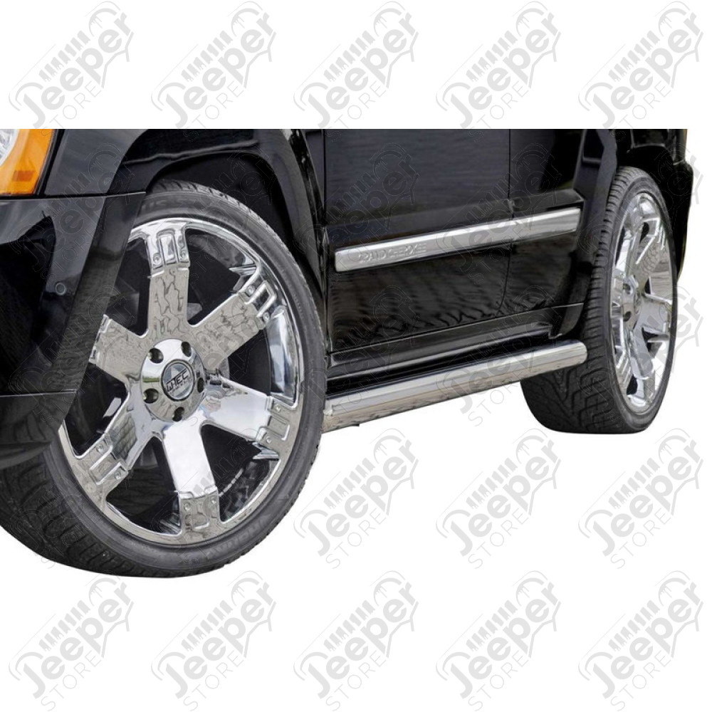 Kit marchepied tubulaire acier inox (diamètre : 75mm) - Jeep Grand Cherokee WH