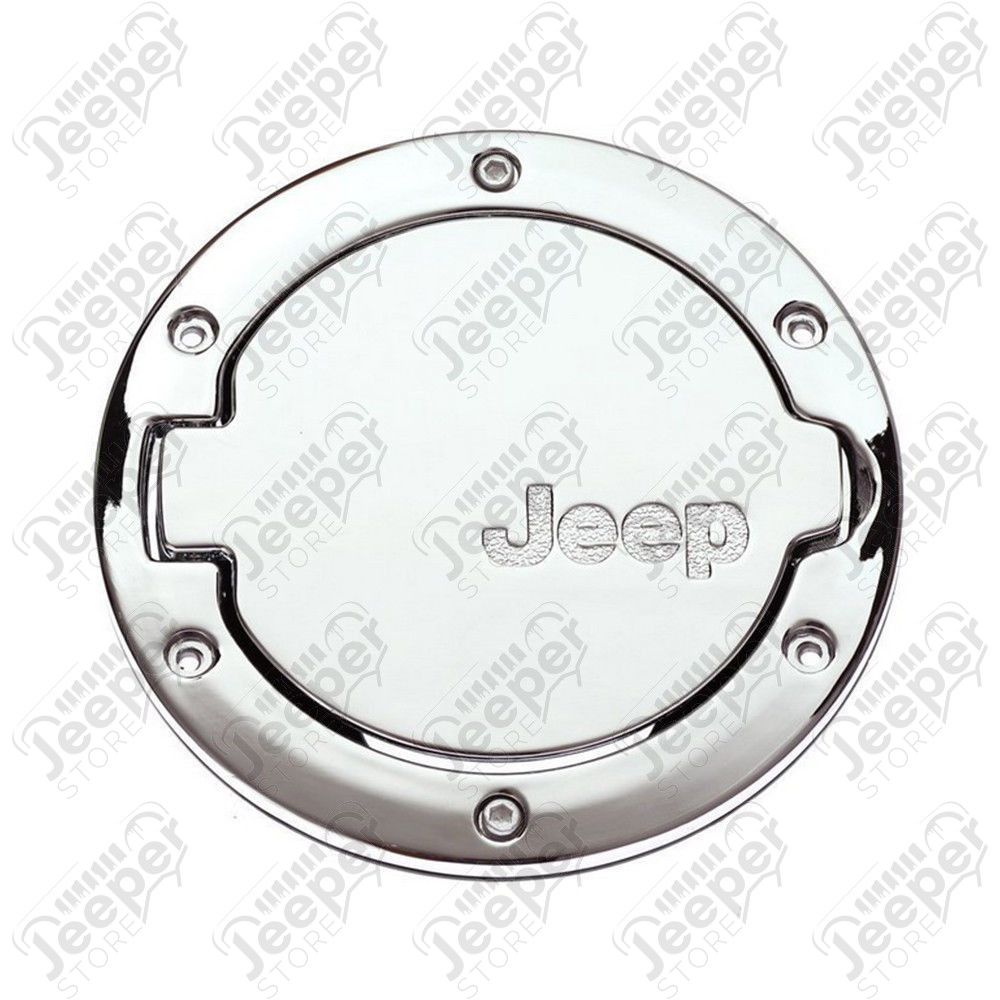 Trappe à essence "Jeep" en aluminium et plastique chromé pour Jeep Wrangler JK