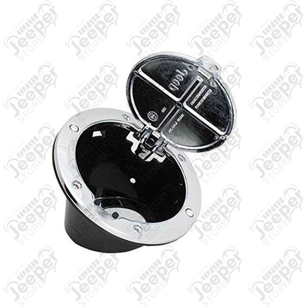 Trappe à essence "Jeep" en aluminium et plastique chromé pour Jeep Wrangler JK