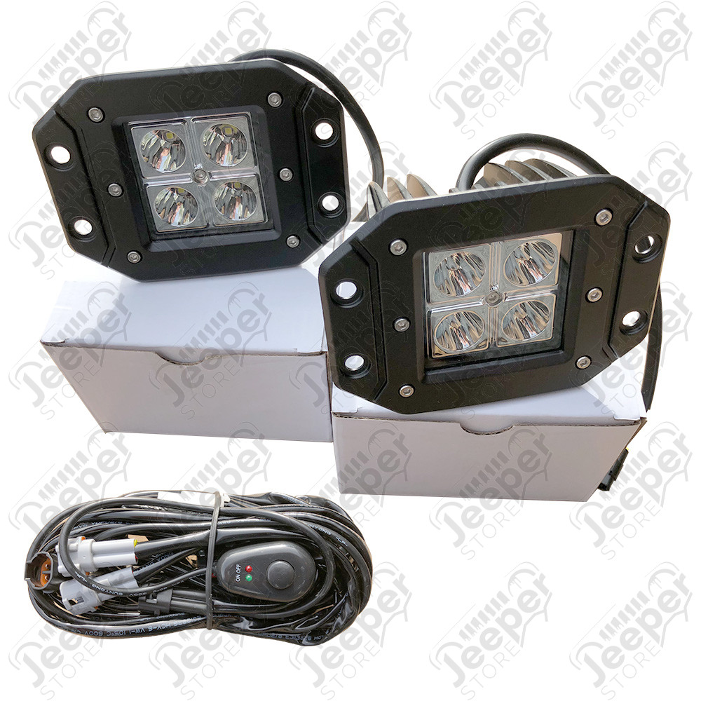 Pare chocs avant acier avec porte treuil type: 4 LED Jeep Wrangler JK