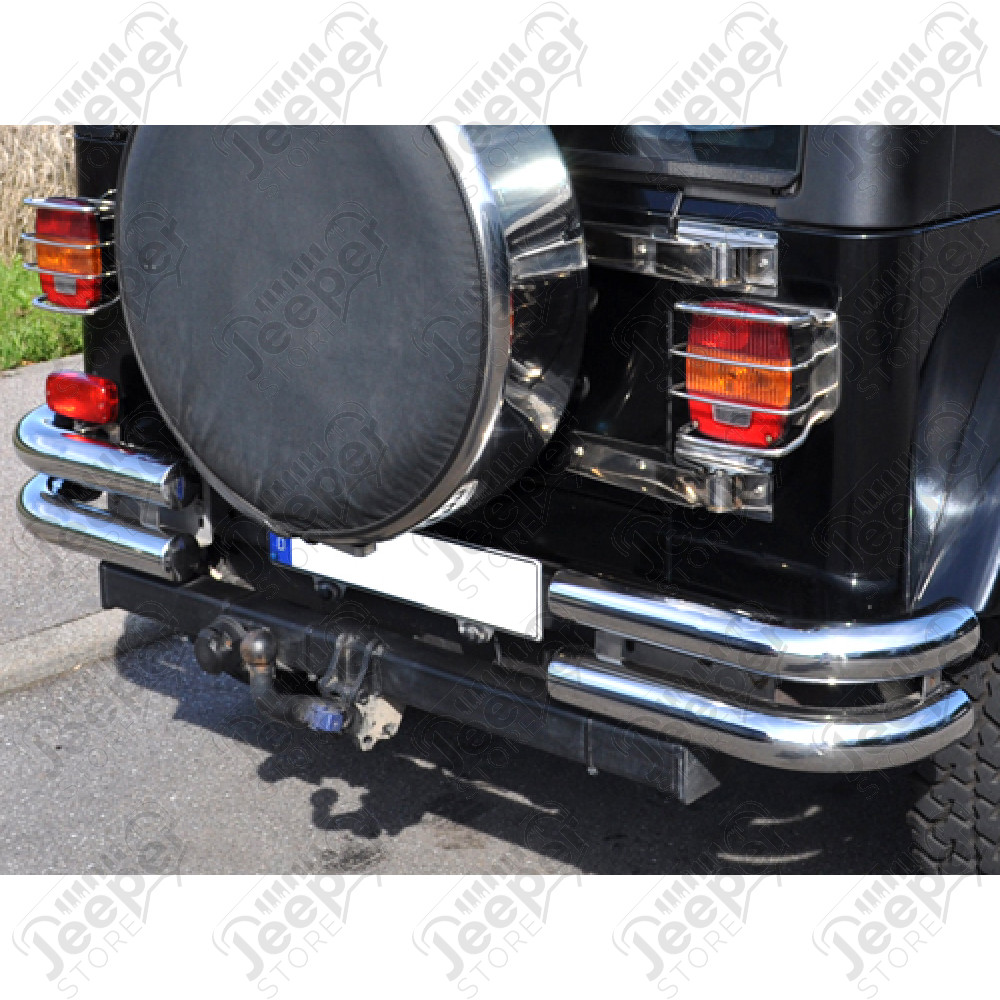 Pare chocs arrière inox double tubes en 2 parties, Jeep Wrangler YJ