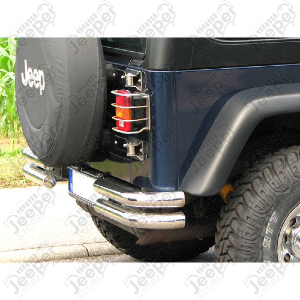 Pare chocs arrière inox double tubes en 2 parties, Jeep Wrangler YJ