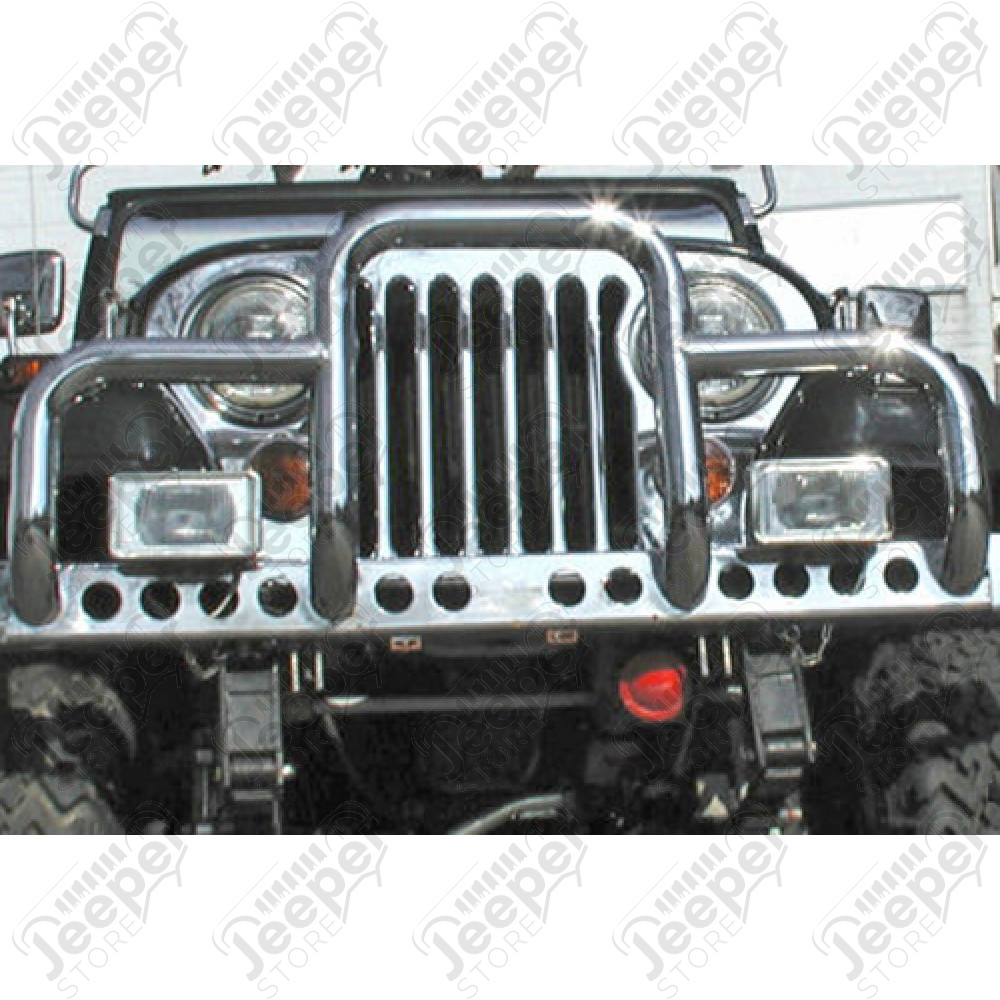 Barre de protection (Pare buffles) "New Yorker" acier inox, Jeep CJ (vendu sans pare chocs (traverse))