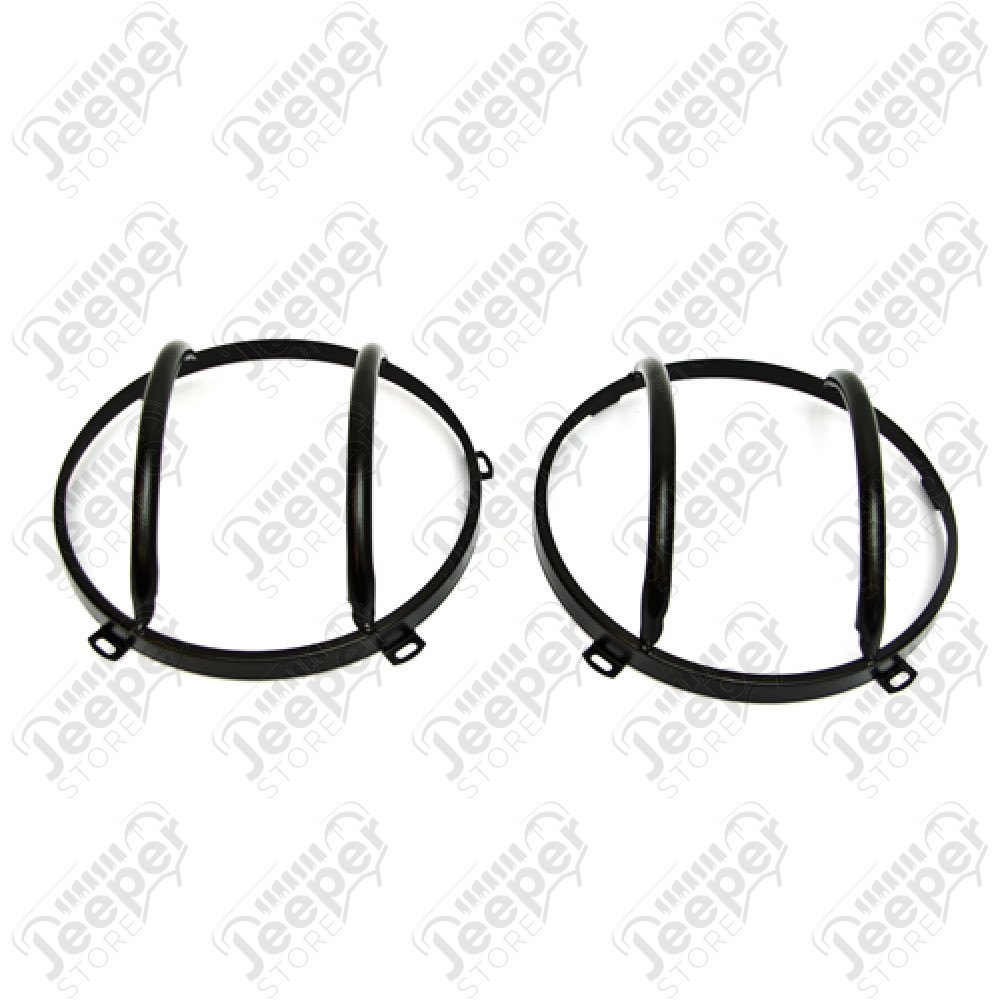 Grilles de protection de phare en acier noir (projecteurs) - Jeep Wrangler JK - 11230.03