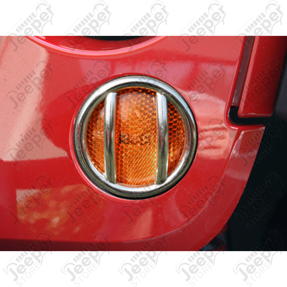 Grilles de protection de feu, acier inox (feux clignotants avant calandre), Wrangler JK,