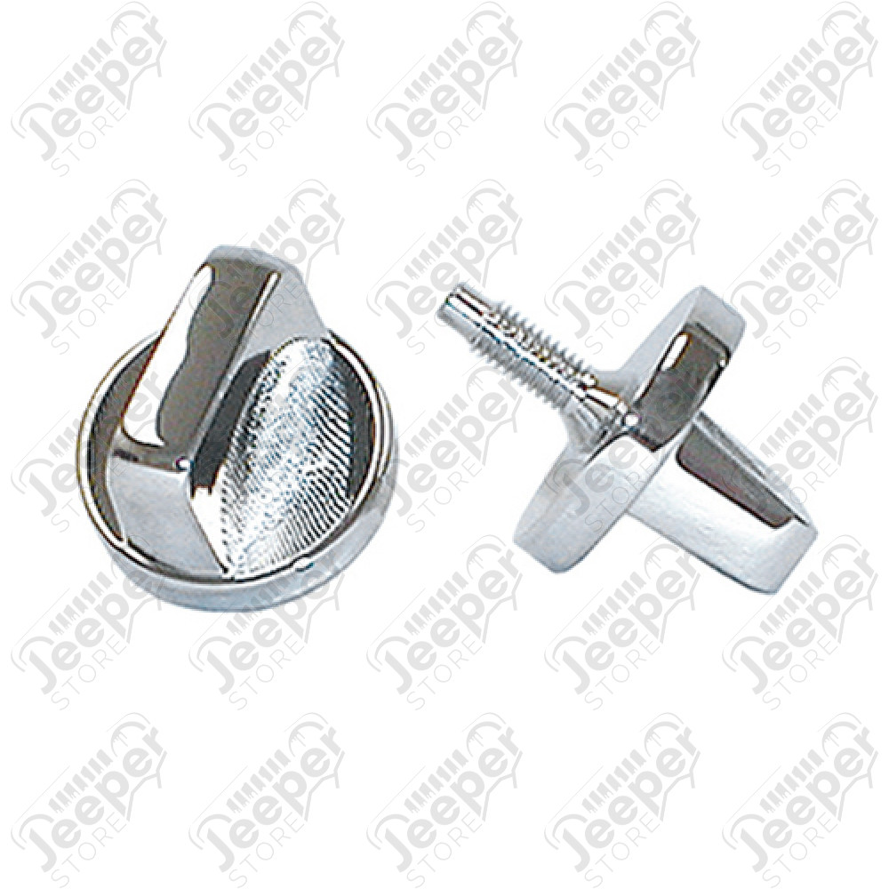 1 boulon en acier chromé (vis) de baie de pare brise chromé, Jeep CJ5, CJ6, CJ7, CJ8, Wrangler YJ