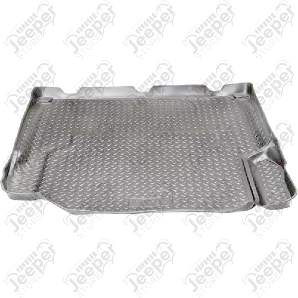 Tapis de coffre plastique caoutchouc gris préformé , Jeep Wrangler JK (2 portes)