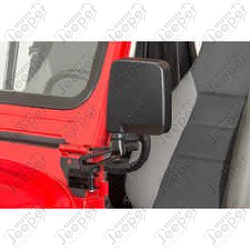 Kit de relocalisation de support de rétroviseur noir Jeep CJ7 et Wrangler YJ 