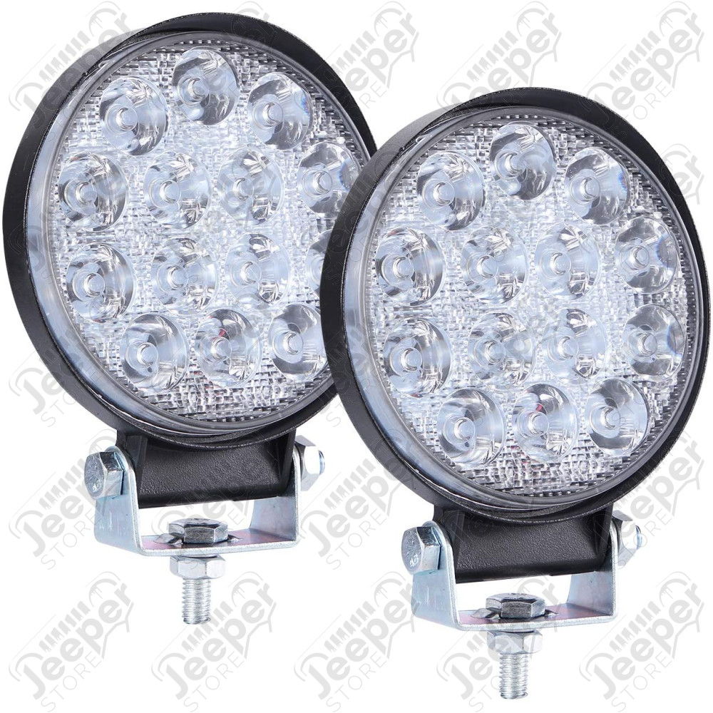 Kit de 2 feux longue portée ronds à LED de 42W - 420 lumens (diamètre: 8 cm)