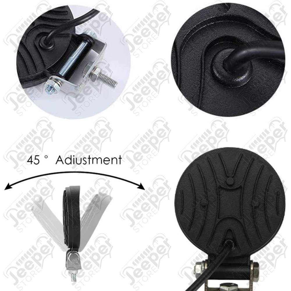 Kit de 2 feux longue portée ronds à LED de 42W - 420 lumens (diamètre: 8 cm)