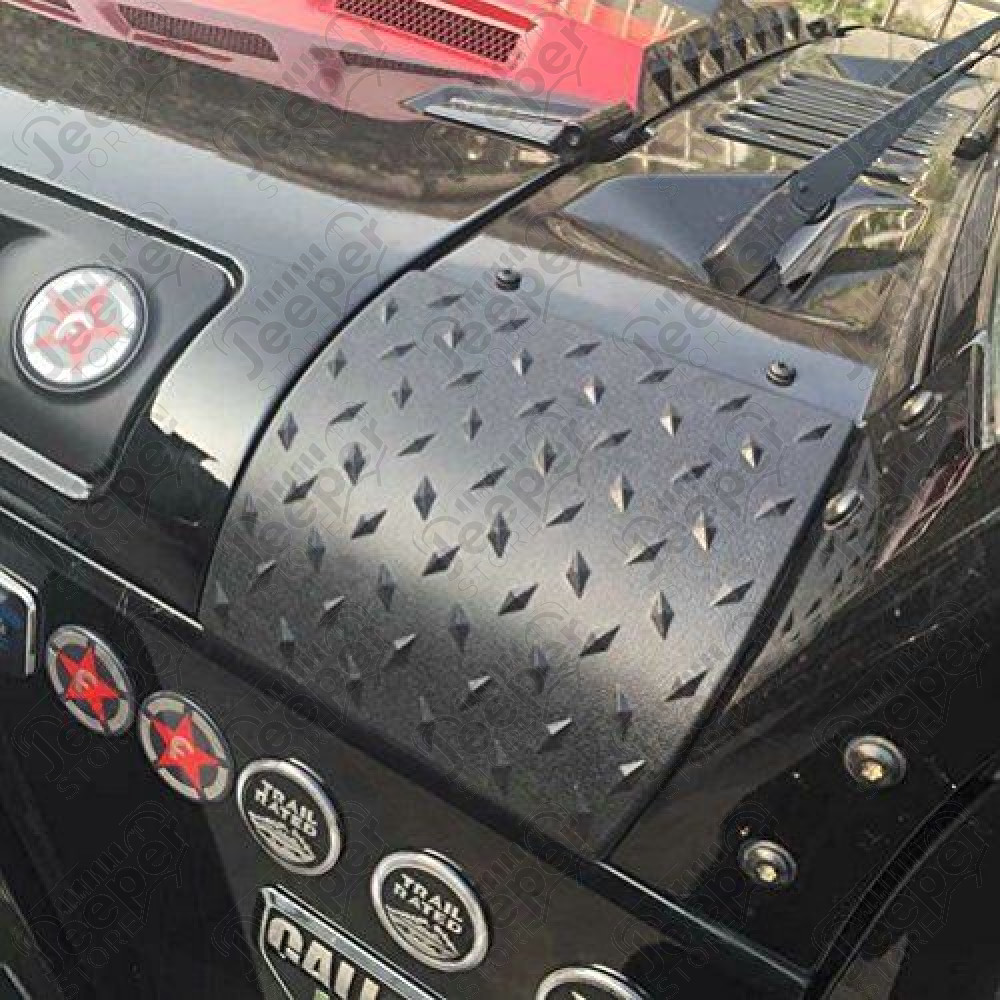 C103-039-Black Kit de 2 coins de protection en plastique (entre baie et capot) Jeep Wrangler JK