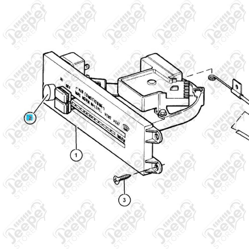 Kit de boutons de ventilation de tableau de bord (sans clim - 4 bornes) pour Jeep Wrangler TJ