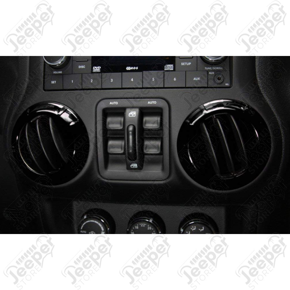 Kit d'enjoliveurs de tableau de bord et portes (12 pièces) (couleur: noir) pour Jeep Wrangler JK