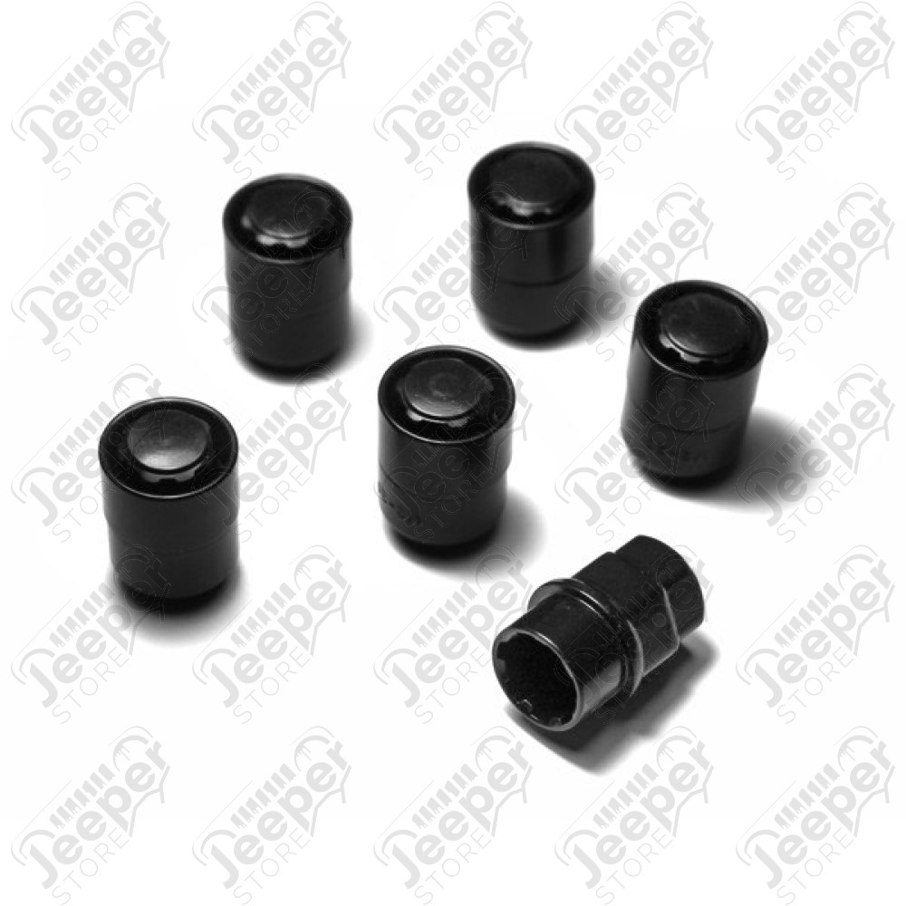 Ecrous anti vol de roue - Couleur : Noir - Kit 5 roues - Jeep - B716542BK