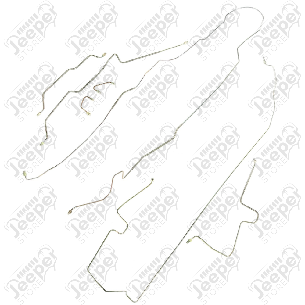 Kit complet de 7 durites de frein acier (SANS ABS) pour Jeep Wrangler TJ