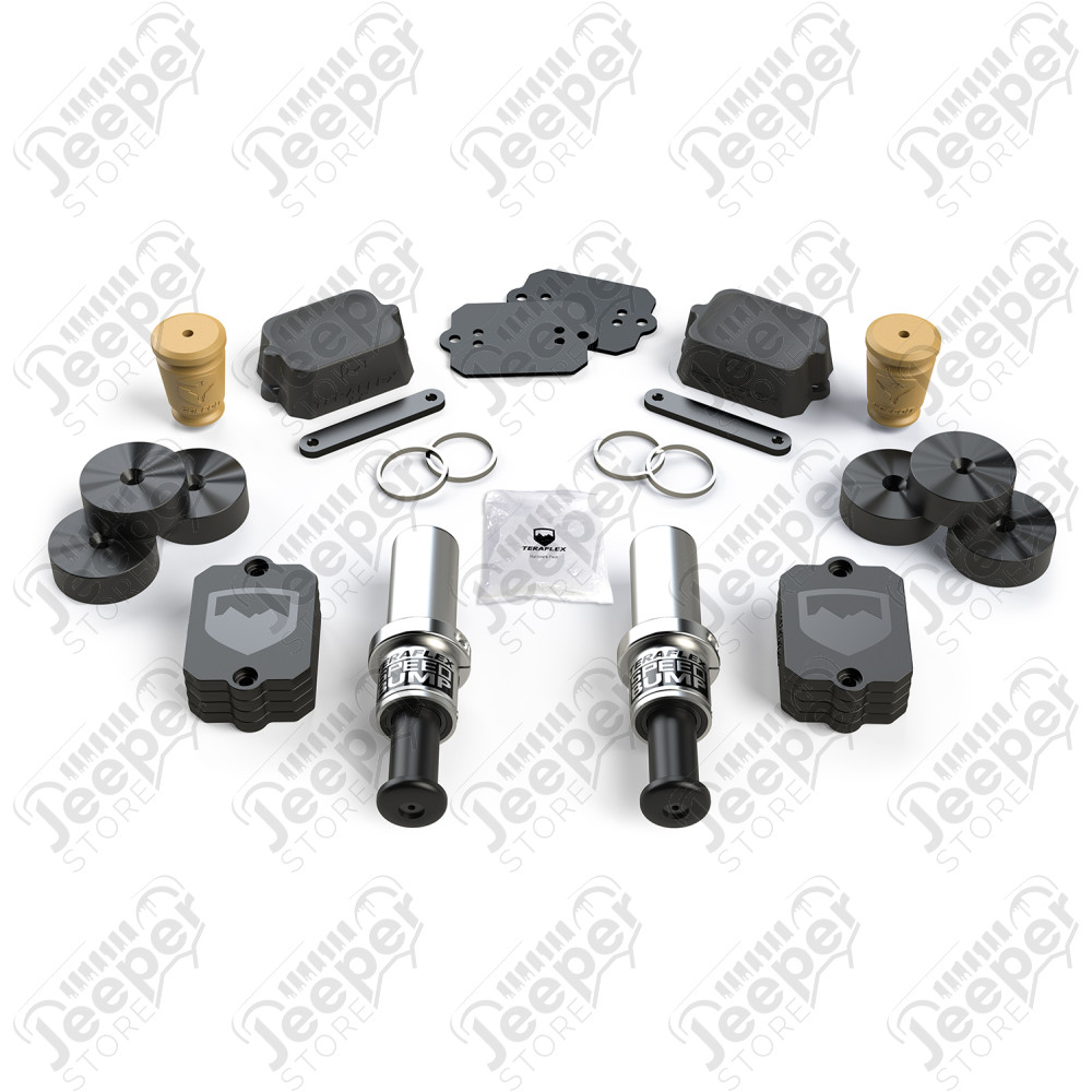 JL: 3”-Stroke SpeedBump & Progressive Bump Stop Kit – Front & Rear (4.5” Lift)