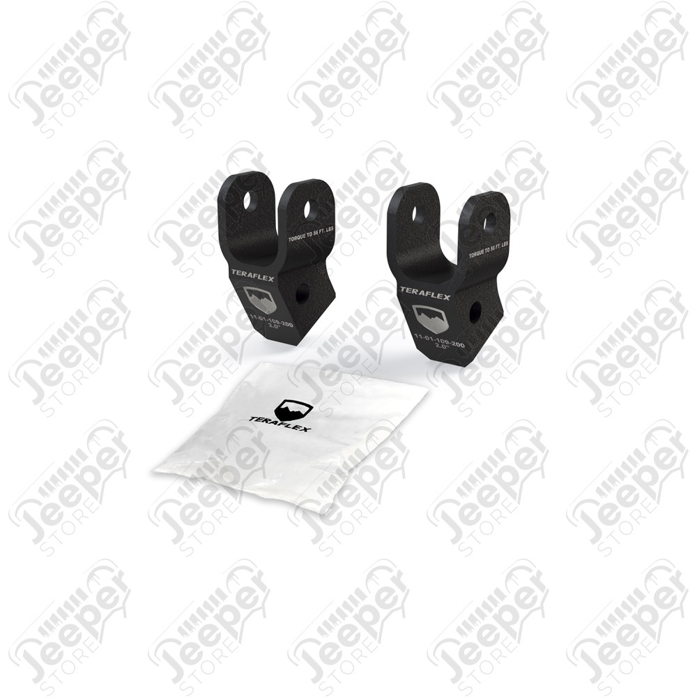 JL / JT: 2” Shock Extension Bracket Kit – Front (2–2.5” Lift)