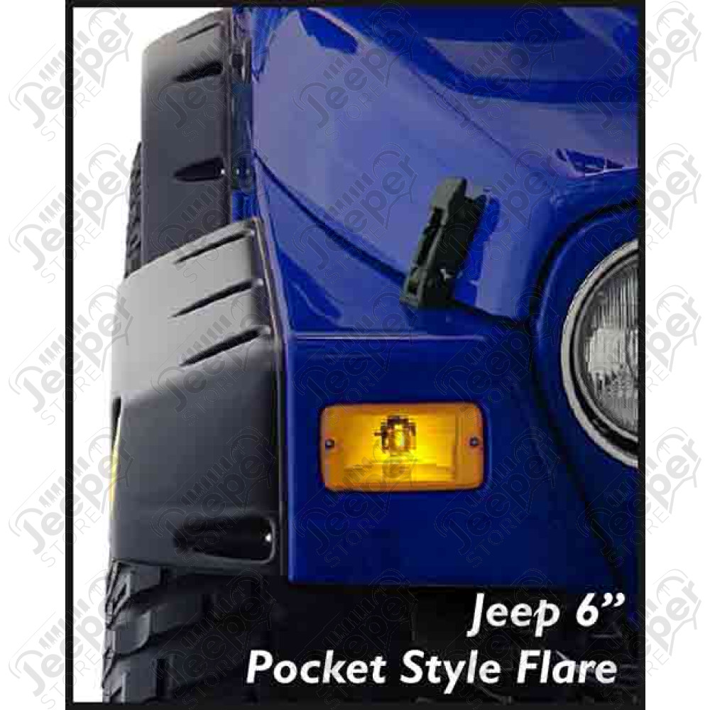 Kit de 4 Elargisseurs d'ailes BUSHWACKER (Pocket Style) Largeur: 15.50cm Jeep Wrangler TJ