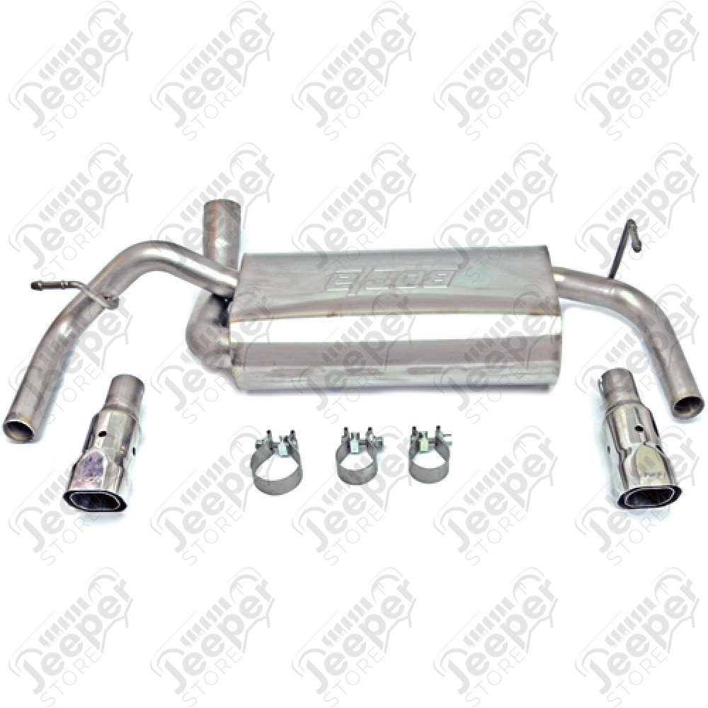 Silencieux BORLA avec tube de sortie, 2.8L et 3.8L Wrangler JK (double sorties gauche et droite avec enjoliveurs)